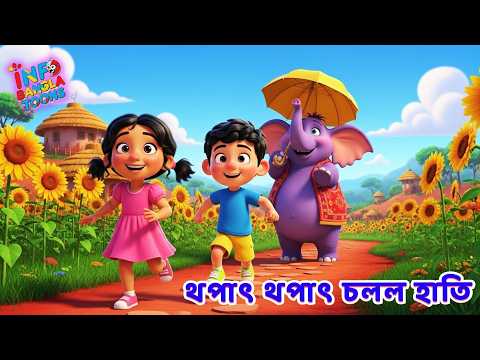 থপাৎ থপাৎ চলল হাতি | Cute Little Hati | Bangla Nursery Rhymes for Kids | Info Bangla Toons