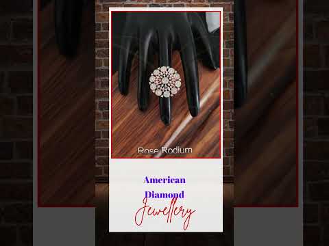 American diamond jewelry rose rodium polish party wear desig...