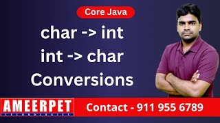 Convert Character to Integer and Integer to Character | Ameerpet Technologies | By srinivas