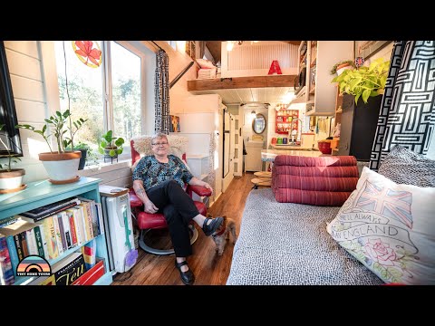 Her Adorable DIY Tiny Home for Retirement - Divorce To Living Simple