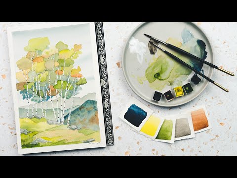 Silver Birch Watercolour Landscape | An Autumn Woodland Inspired Step-by-step Art Tutorial