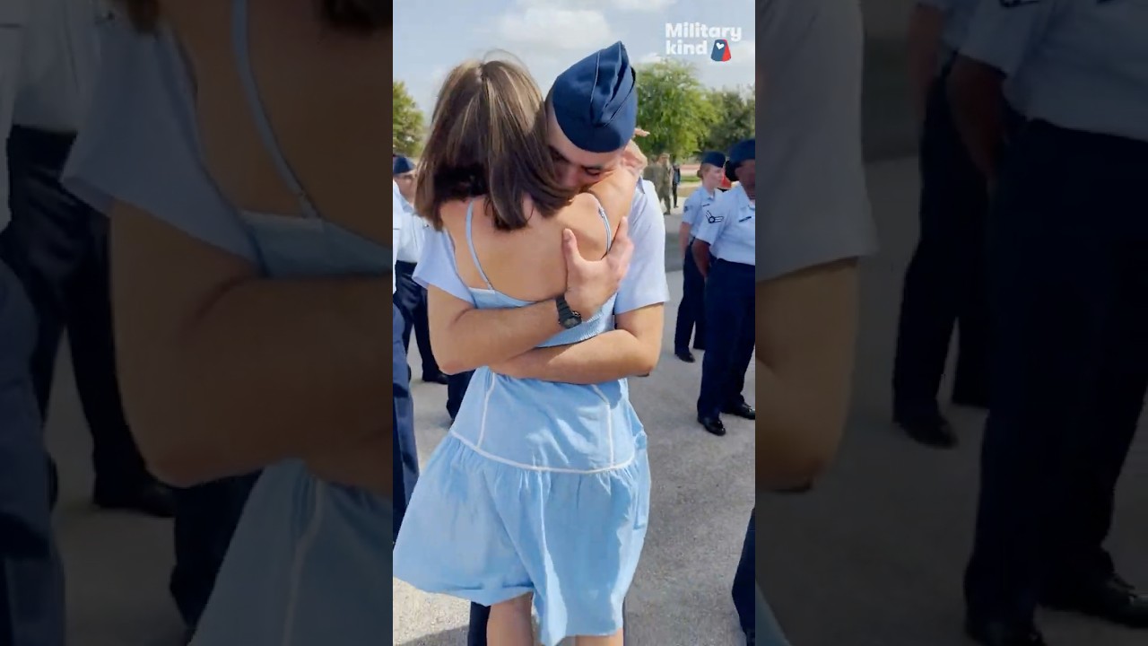 Airman's girlfriend rushes through the crowd to tap him out | Humankind #shorts #goodnews