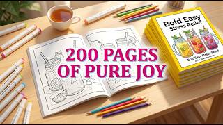 Bold & Easy Stress Relief Coloring Books for Adults: 200 Pages of Art Therapy & Cozy Relaxation