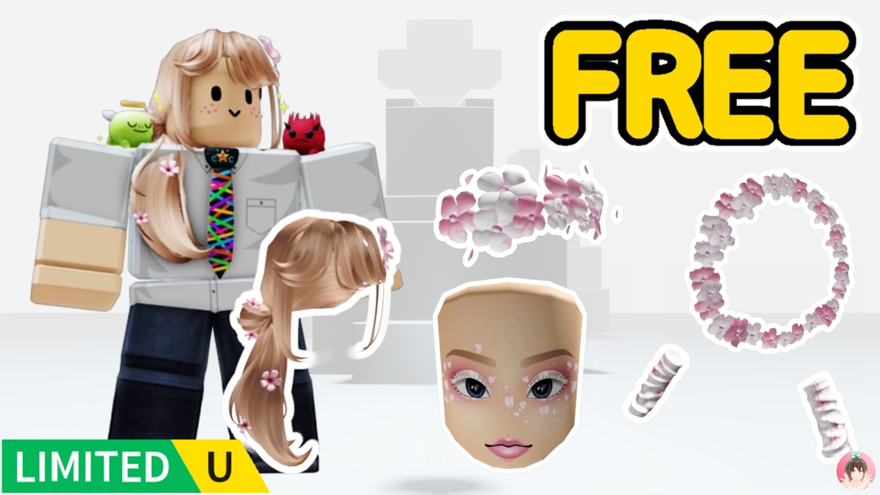 Roblox : 🌸 ブロンドの花の髪などのアイテムを無料でゲットする方法。  #ロブロックス  #ゆんち #ゲーム #freeitemsroblox