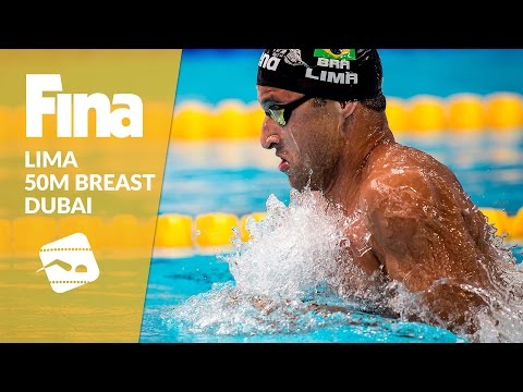 Felipe Lima - Winner of 50m Breaststroke #5 Dubai