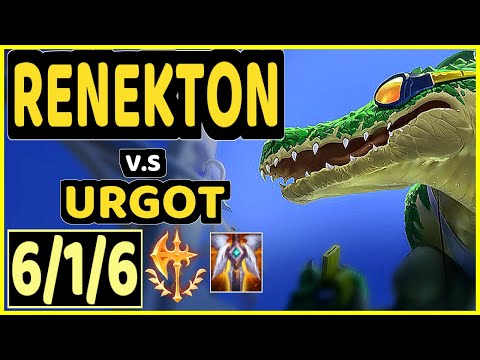 LINDARANG (RENEKTON) vs URGOT - 6/1/6 KDA TOP CHALLENGER GAMEPLAY - KR