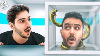 اخر شخص يطلع راسه من الصندوق يفوز !???? ( عقاب الافعى !???? )