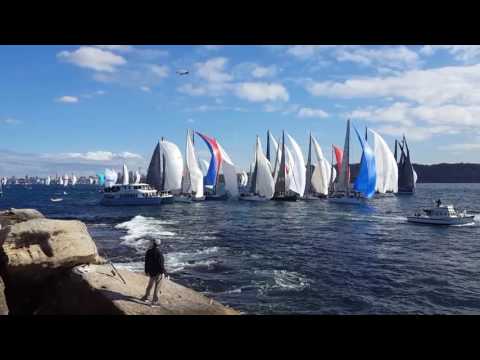 Racing Yacht's Crash at the start of the Sydney to GoldCoast Yacht Race.