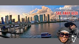 SCARLET LADY SailAway 🌅 Miami SkyLine to NightFall | A Virgin Voyages Thanksgiving Departure