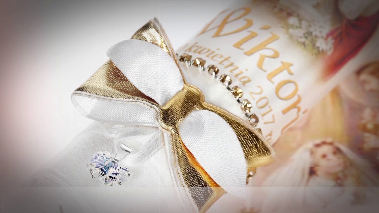 Świece do Chrztu  Świętego Swarovski  - video e-swiece.pl