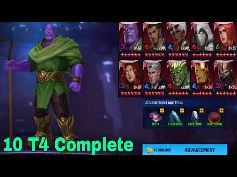 My 10 T4 Complete And Thanos T4 Cost Showcase - Marvel Future Fight