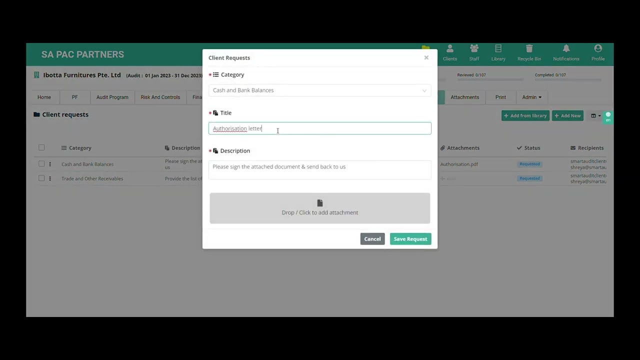 Client Portal : Part 1  -  Send and receive audit data and manage queries