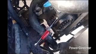 1997 Geo Tracker.  Alternator belt removal. No AC.  No Power Steering.  Torque setting 24lb-ft