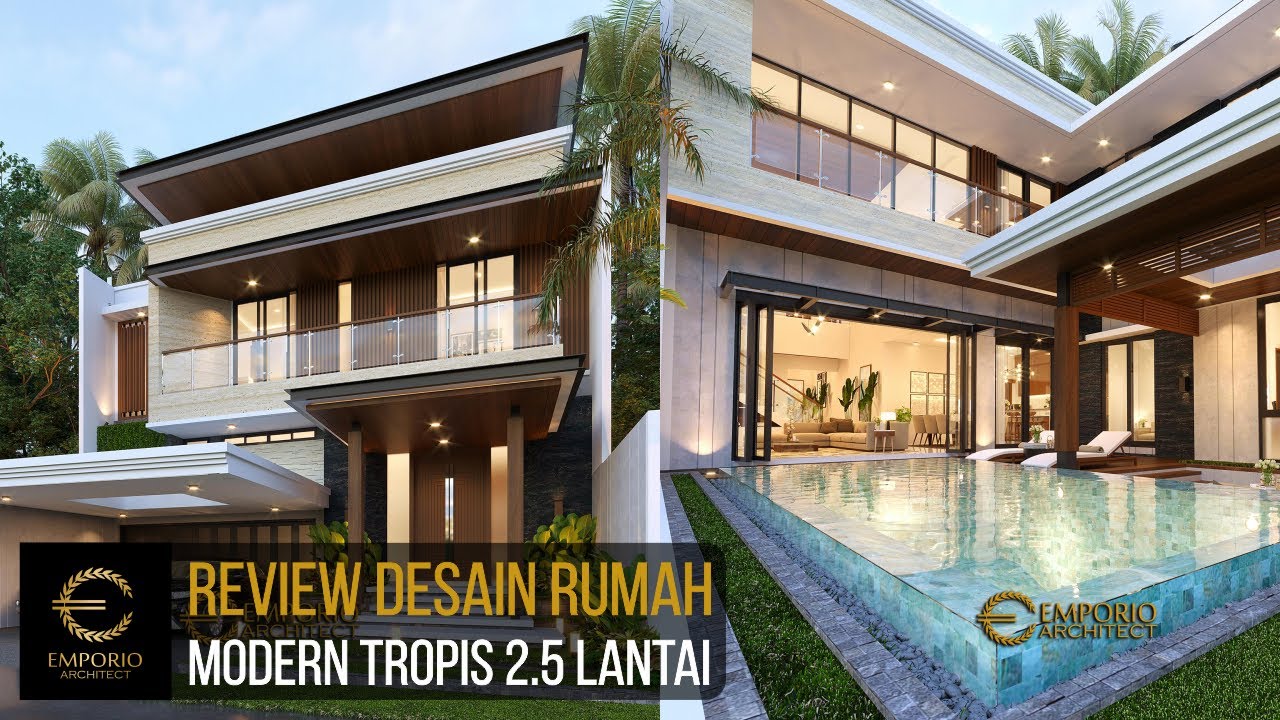 Video 3D Desain Rumah Modern 2.5 Lantai Bapak Husein