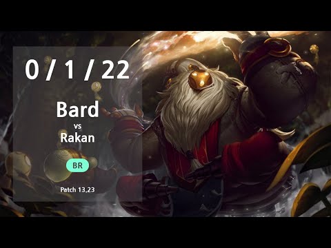 Bard Support vs Rakan - BR GrandMaster Patch 13.23
