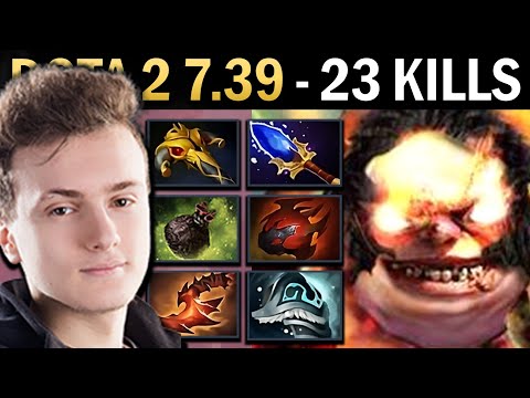 Pudge Gameplay Miracle with Tarrasque and 23 Kills - Dota 7.39