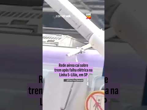 Rede aérea cai sobre trem após falha elétrica na Linha 5-Lilás, em SP