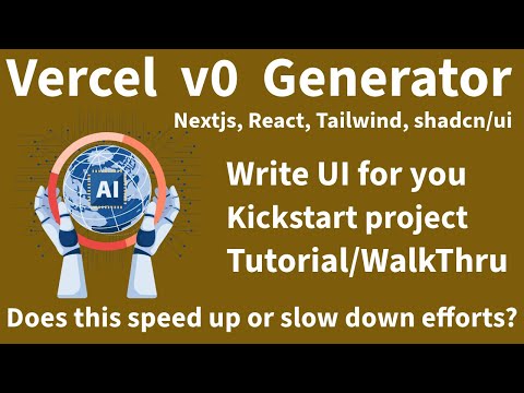 v0 by Vercel tutorial, v0.dev, v0 walkthrough, Vercel v0 demo. Generative AI coding tool I show