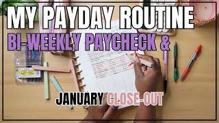 PAYDAY ROUTINE | PAYCHECK BUDGET & JANUARY CLOSE-OUT | HOW DID I DO?