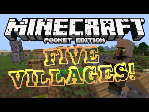 FIVE JOINT VILLAGES AT SPAWN SEED!! Minecraft PE (Pocket Edition) - Gameplay, Kingdom Kids Zone, Minecraft - EYstreem