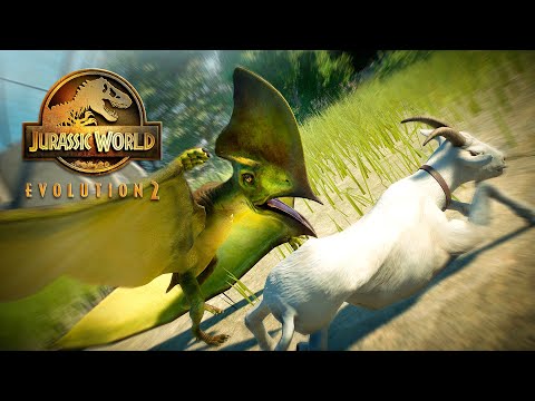 ALL FLYING REPTILES EATING A GOAT - Jurassic World Evolution 2 | 4K 60 fps