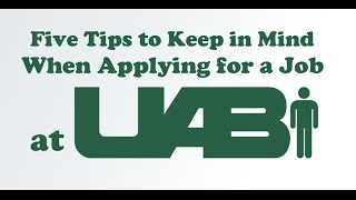 Tips for Applying at UAB