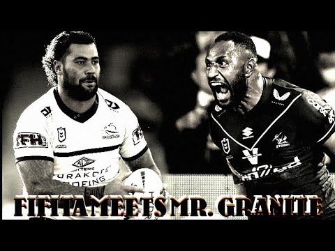 Andrew FIFITA meets Mr. Granite Justin Olam - Storm Vs Sharks NRL Round 17.