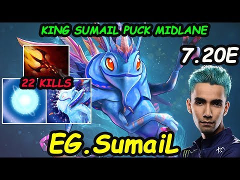EG SumaiL - [PUCK] KING OF MID INSANE SKILL 22 kills GOD Sumail | Dota2 7.20 Rank