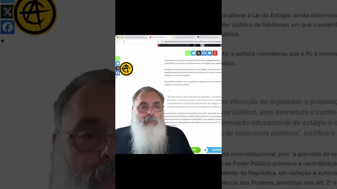 LULA VETA LEI que CONTAVA ESTÁGIO como EXPERIÊNCIA: JOVENS PREJUDICADOS