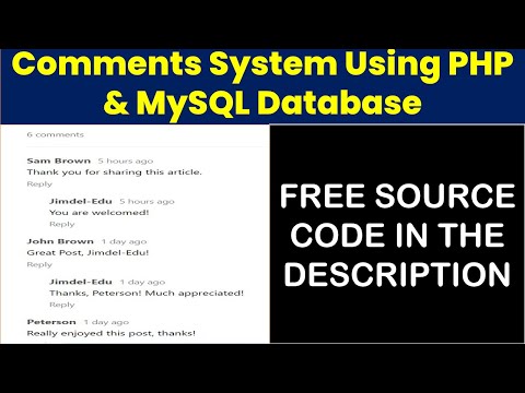 Comments System In Php With Mysql Database Source Code