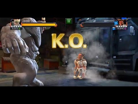 MCOC - How To Beat Mephisto In Masters Using 4/55 Rhino Without Losing ANY Health
