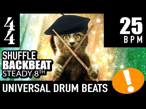 Play Too! 4/4 Backbeat - Shuffle - Steady 8th [25 BPM] Universal Drum Beat Backing Track