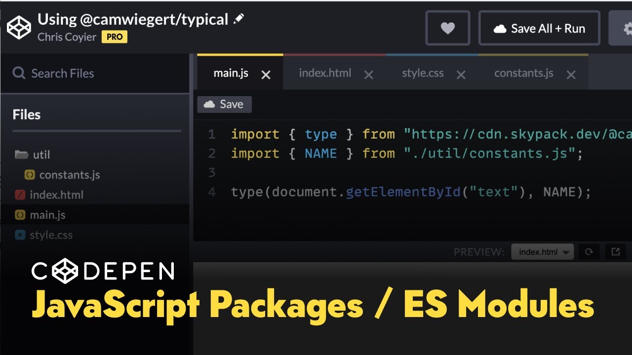Using JavaScript Packages / ES Modules on CodePen