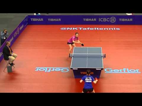 Derde game damesfinale NK Tafeltennis 2014