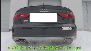 Video: FOX Edelstahl Duplex Sportauspuff-Komplettanlage ab Kat Audi S3 8V Cabrio, Limo Video: FOX Edelstahl Duplex Sportauspuff-Komplettanlage ab Kat Audi S3 8V Cabrio, Limo