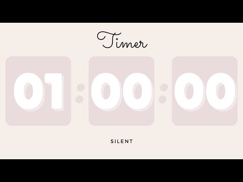 🤍 1 Hour Silent Timer with Cute Ending Alarm | Beige Timer
