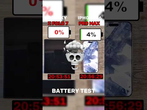 SAMSUNG GALAXY Z FOLD 7 VS IPHONE 16 PRO MAX BATTERY TEST 🔋