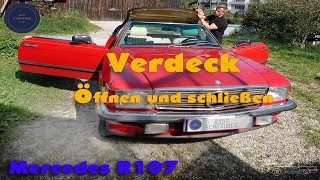 Mercedes R107 - Otwieranie i zamykanie dachu