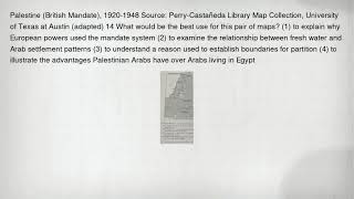Palestine (British Mandate), 1920-1948 Source: Perry-Castañeda Library Map Collection, University of