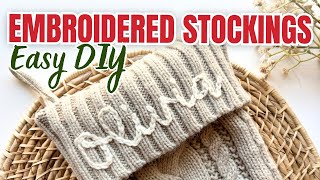 Hand Embroidered Christmas Stocking Tutorial: How to Stitch a Name with Chain Stitch