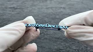 1570-North Star Dancing Sports Blue Letter Pins Brooch