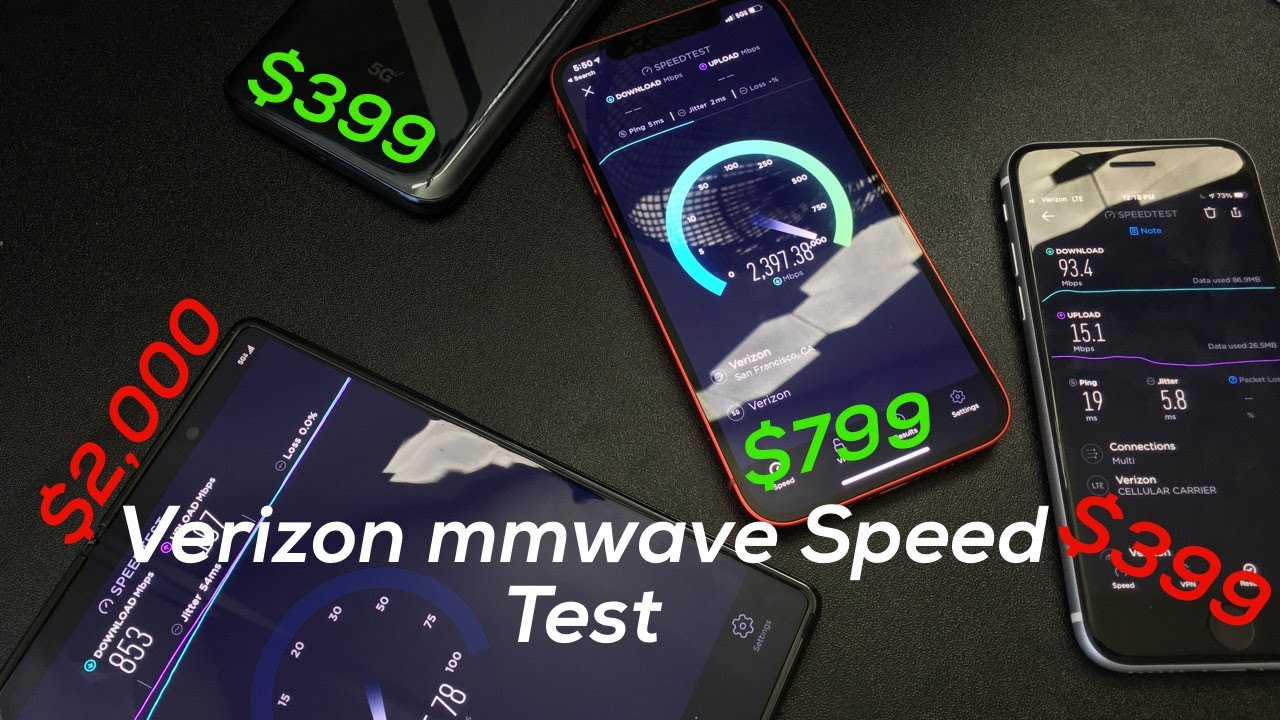 Verizon mmwave test | TCL 10 5G vs iPhone 12 vs Galaxy Z Fold2 vs iPhone SE