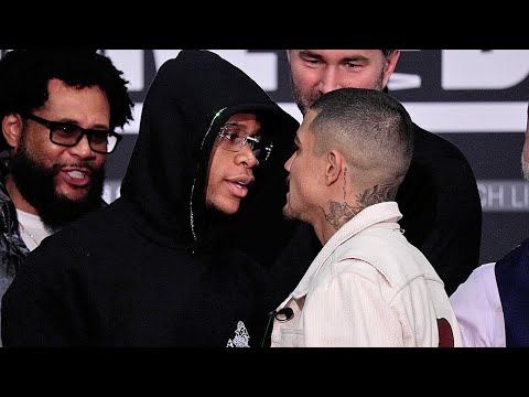 DEVIN HANEY VS JOSEPH DIAZ JR - INTENSE FACE OFF AS THE TWO GET SEPARATED AFTER EXCHANGING WORDS