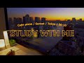 5-hour STUDY WITH ME📖 / pomodoro (50/10) / Calm Piano🎹 / Japan sun set🌆 / Focus/ study music