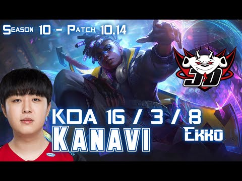 JDG Kanavi EKKO vs LEE SIN Jungle - Patch 10.14 KR Ranked