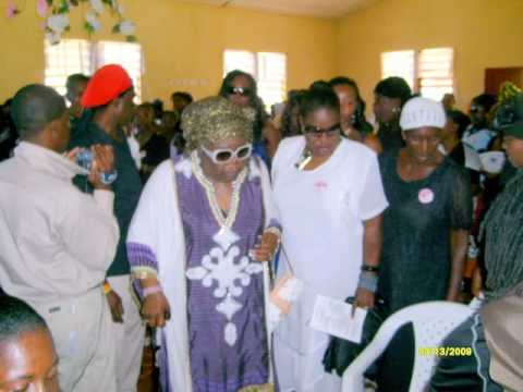 Cedella Marley-Booker at her sister's funeral