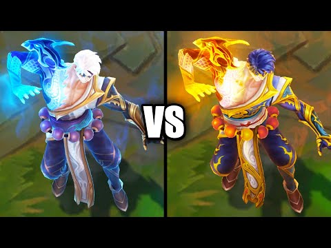 Storm Dragon Lee Sin VS Mythic Chroma Skins Comparison (League of Legends)