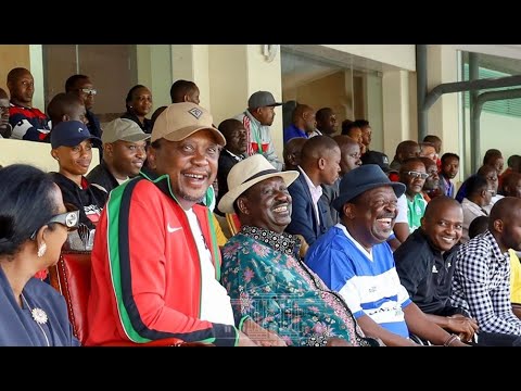SEE JOYOUS PRESIDENT UHURU & RAILA ENJOYING GOR MAHIA VS AFC LEOPARDS MATCH AT KASARANI STADIUM