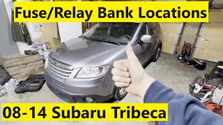 Fuse and Relay Bank Location Subaru Tribeca 08 09 10 11 12 13 14 2008 2009 2010 2011 2012 2013 2014