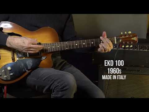 Eko 100 ca.1964 Sunburst owned by Peter "Overend Watts" Bass player of Mott The Hoople image 18